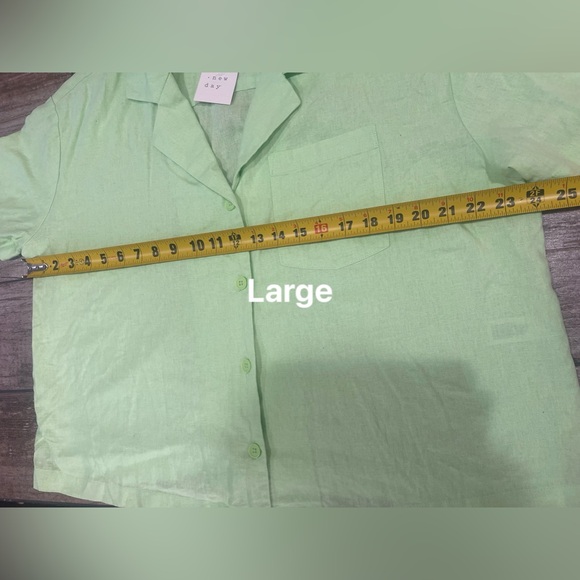 💚A NEW DAY Women’s Linen Short Sleeve Button-Down Camp Shirt Sz M NEW With Tags💚 - Picture 6 of 14